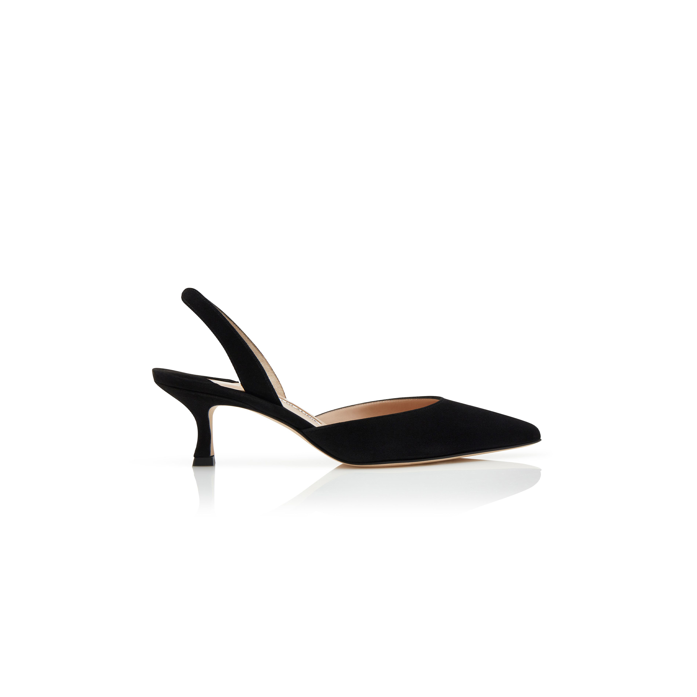 MANOLO BLAHNIK CAROLYNE BLACK SUEDE SLINGBACK PUMPS 9XX-0401-0016 MANOLO BLAHNIK CAROLYNE BLACK SUEDE SLINGBACK PUMPS 9XX-0401-0016